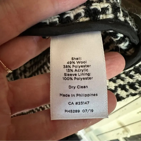 Talbots Size 16 TWEED DOUBLE BREASTED BLAZER - HOUNDSTOOTH Preppy Academia - Picture 4 of 12